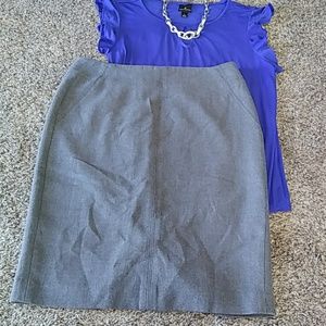 Loft grey skirt size 8